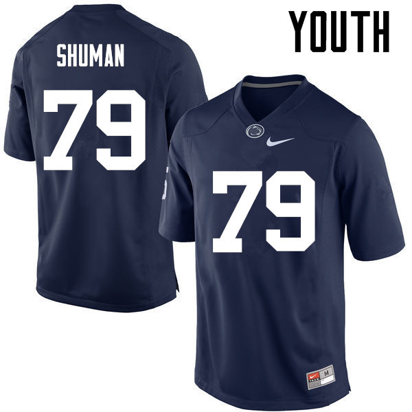 NCAA Nike Youth Penn State Nittany Lions Charlie Shuman #79 College Football Authentic Navy Stitched Jersey OAE1098PQ